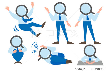 検索に関連するビジネスマン人物ベクターイラスト_混乱・web3・調査・失敗・サーチ 102398986