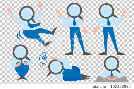 検索に関連するビジネスマン人物ベクターイラスト_混乱・web3・調査・失敗・サーチ 102398986