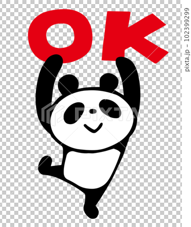 可愛簡單熊貓OK姿勢 102399299