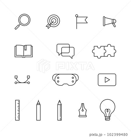 クリエイティブ マーケティング ツール アイコン セット 102399480