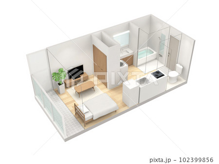 ワンルームの間取りイラスト 102399856