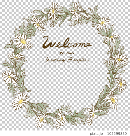 Wedding welcome board Margaret wreath color 102399880