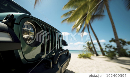 自動車と美しいビーチ 自動車と美しいビーチ 102400395