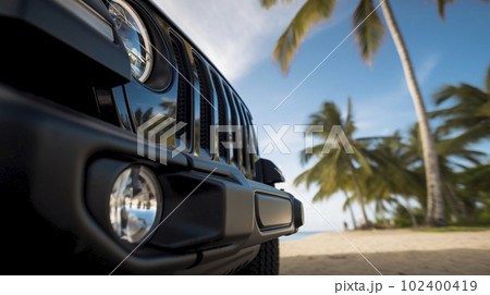 自動車と美しいビーチ 自動車と美しいビーチ 102400419