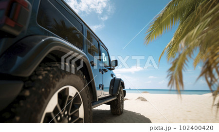 自動車と美しいビーチ 自動車と美しいビーチ 102400420