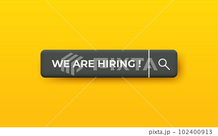 3D Hiring text with magnifier background. Business recruiting and hiring concept. vector art illustration. 102400913