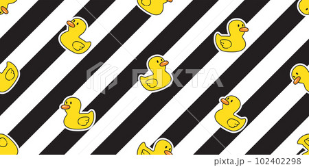 duck seamless pattern rubber duck striped wrapping paper shower bathroom toy bird chicken vector pet scarf isolated cartoon animal tile wallpaper repeat background illustration doodle design 102402298