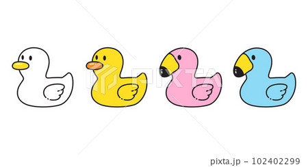 duck vector flamingo icon cartoon rubber duck logo shower bathroom bird chicken character symbol doodle isolated illustration design 102402299