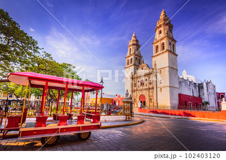 Campeche, Mexico. Independence Plaza is a picturesque public square. 102403120