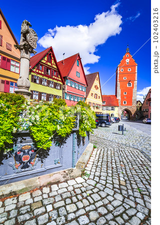 Dinkelsbuhl, Bavaria. Romantic Road beautiful city in Germany. Dinkelsbuhl, Bavaria. Romantic Road beautiful city in Germany. 102403216