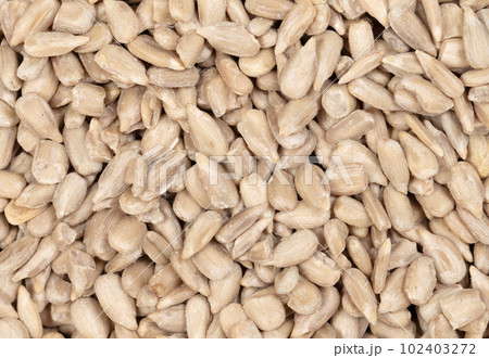Heap of natural shelled sunflower seeds Heap of natural shelled sunflower seeds 102403272