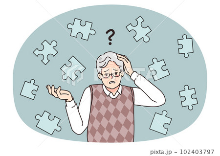 Senior man suffer from dementia disease 102403797