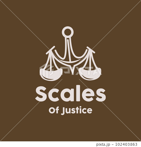 Scales of Law Logo, Scales of Justice Vector, Simple Line Design, Icon Symbol Illustration 102403863