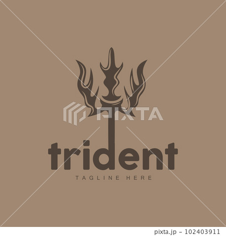 Trident Logo, Elegant Simple Minimalist Design, Zeus God Weapon Vector, Templete Illustration Symbol Icon Trident Logo, Elegant Simple Minimalist Design, Zeus God Weapon Vector, Templete Illustration Symbol Icon 102403911