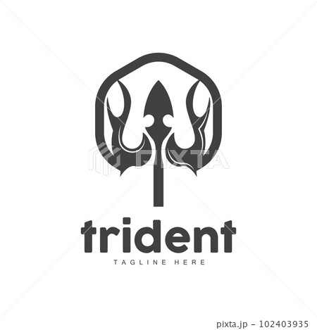 Trident Logo, Elegant Simple Minimalist Design, Zeus God Weapon Vector, Templete Illustration Symbol Icon Trident Logo, Elegant Simple Minimalist Design, Zeus God Weapon Vector, Templete Illustration Symbol Icon 102403935
