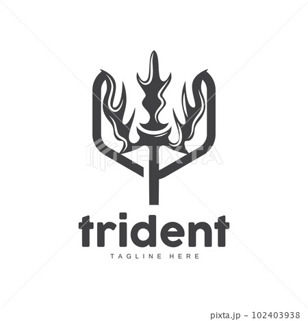 Trident Logo, Elegant Simple Minimalist Design, Zeus God Weapon Vector, Templete Illustration Symbol Icon Trident Logo, Elegant Simple Minimalist Design, Zeus God Weapon Vector, Templete Illustration Symbol Icon 102403938