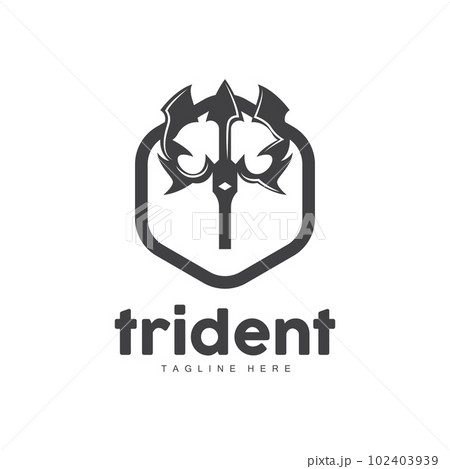 Trident Logo, Elegant Simple Minimalist Design, Zeus God Weapon Vector, Templete Illustration Symbol Icon Trident Logo, Elegant Simple Minimalist Design, Zeus God Weapon Vector, Templete Illustration Symbol Icon 102403939