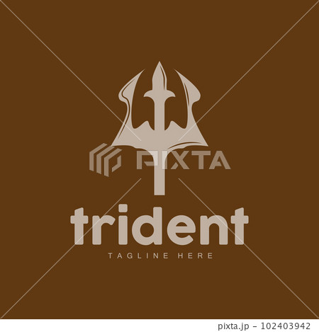 Trident Logo, Elegant Simple Minimalist Design, Zeus God Weapon Vector, Templete Illustration Symbol Icon Trident Logo, Elegant Simple Minimalist Design, Zeus God Weapon Vector, Templete Illustration Symbol Icon 102403942