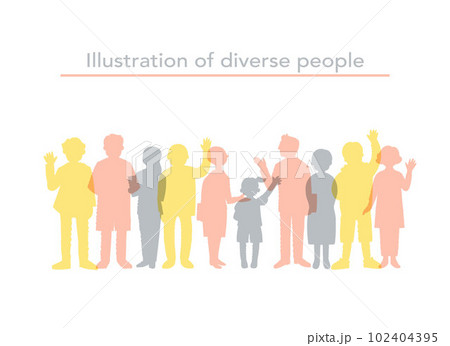 ダイバーシティ・多様性のイメージ　シルエット 102404395