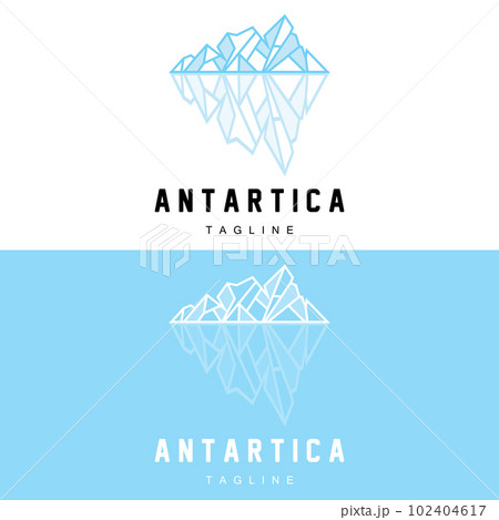 Mountain Logo, Antarctic Iceberg Logo Design, Nature Landscape Vector, Product Brand Illustration Icon 102404617