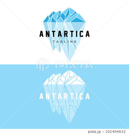 Mountain Logo, Antarctic Iceberg Logo Design, Nature Landscape Vector, Product Brand Illustration Icon 102404632