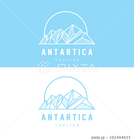 Mountain Logo, Antarctic Iceberg Logo Design, Nature Landscape Vector, Product Brand Illustration Icon 102404635