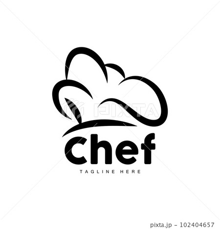 Chef Hat Logo, Cooking Vector Hand Made Chef Hat Collection, Product Branding Design 102404657