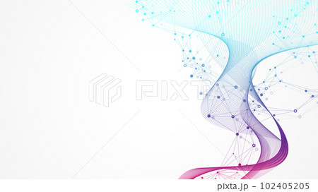 Abstract structure molecules or atom for science or medical background, illustration 102405205