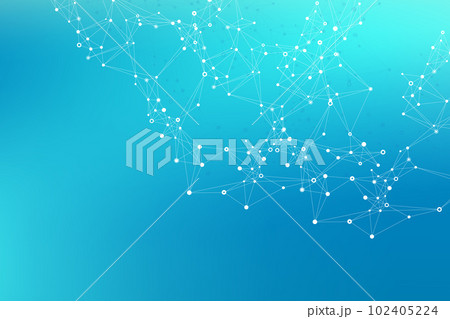 Digits abstract background with connected line and dots, wave flow. Digital neural networks. Network and connection background for your presentation. Graphic polygonal background, illustration. Digits abstract background with connected line and dots, wave flow. Digital neural networks. Network and connection background for your presentation. Graphic polygonal background, illustration. 102405224