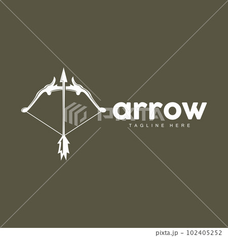 Arrow Logo, Bow Arrow Minimalist Simple Design, Archer Vector, Templet Illustration Symbol Icon 102405252