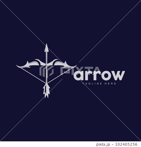 Arrow Logo, Bow Arrow Minimalist Simple Design, Archer Vector, Templet Illustration Symbol Icon 102405256
