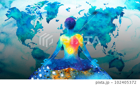 human meditate mind mental health yoga chakra spiritual healing abstract energy meditation connect the universe power watercolor painting illustration design drawing art human meditate mind mental health yoga chakra spiritual healing abstract energy meditation connect the universe power watercolor painting illustration design drawing art 102405372