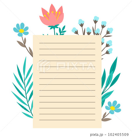 Background with flowers. Romantic template with floral decor. 102405509