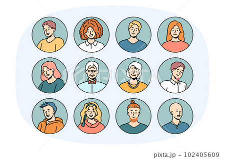 Set of diverse people avatars 102405609