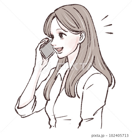 電話をする女性, 電話をかける女性, 女性,女の子, スマホ, スマートフォン, 通話, 問い合わせ 電話をする女性, 電話をかける女性, 女性,女の子, スマホ, スマートフォン, 通話, 問い合わせ 102405713