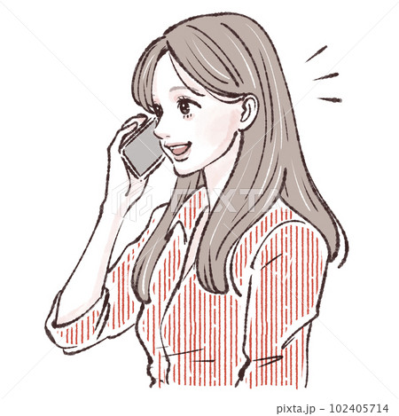 電話をする女性, 電話をかける女性, 女性,女の子, スマホ, スマートフォン, 通話, 問い合わせ 電話をする女性, 電話をかける女性, 女性,女の子, スマホ, スマートフォン, 通話, 問い合わせ 102405714