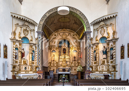 Interior of Nossa Senhora da Lapa Church at Ribeirao da Ilha, Florianopolis, Santa Catarina in Brazil 102406695