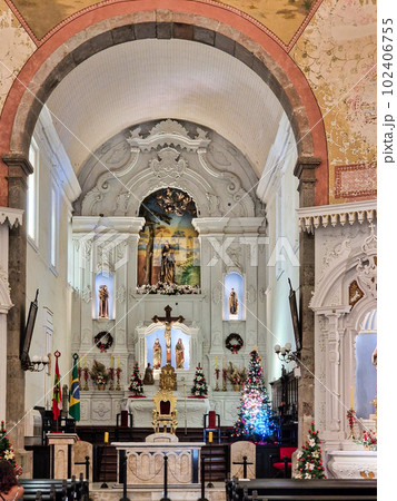 Interior of Metropolitan Cathedral of Florianopolis in Santa Catarina, Brazil. Historic monument of Praca XV de Novembro 102406755