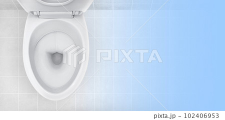 Top view of toilet bowl in the bathroom Top view of toilet bowl in the bathroom 102406953