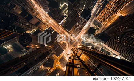 高層ビルから下を見る 102407104