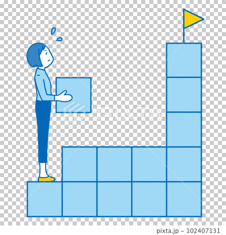 woman stacking blocks woman stacking blocks 102407131