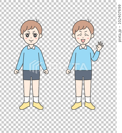 Illustration set of cute boy standing 102407699