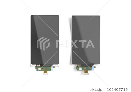 Blank black flat and curved rectangular display mockup, top view Blank black flat and curved rectangular display mockup, top view 102407716