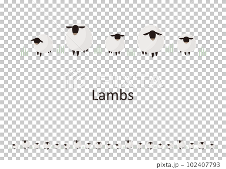 設計師的 Kazari 格線 簡單的綿羊 102407793