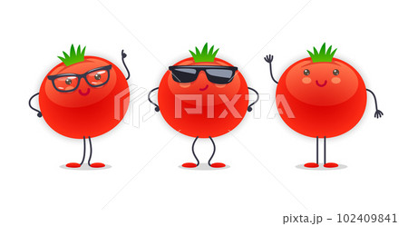 Tomato Character with Various Face Expressions 102409841
