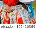 Details of costumes during traditional moravian festival in czech 102410369
