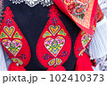 Details of costumes during traditional moravian festival in czech 102410373
