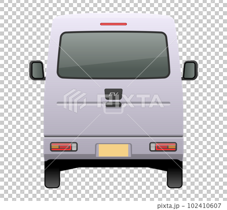 從後面看汽車的插圖（EV 商用輕型貨車） 102410607