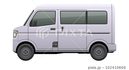 側方から見た車のイラスト(EV商用軽バン) 側方から見た車のイラスト(EV商用軽バン) 102410608