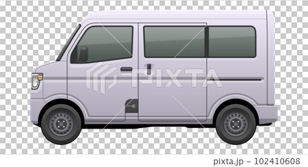 側方から見た車のイラスト(EV商用軽バン) 側方から見た車のイラスト(EV商用軽バン) 102410608